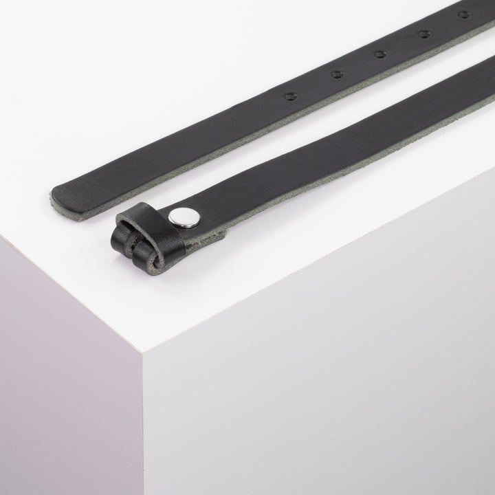 Ledergürtel 2cm schwarz ohne Muster