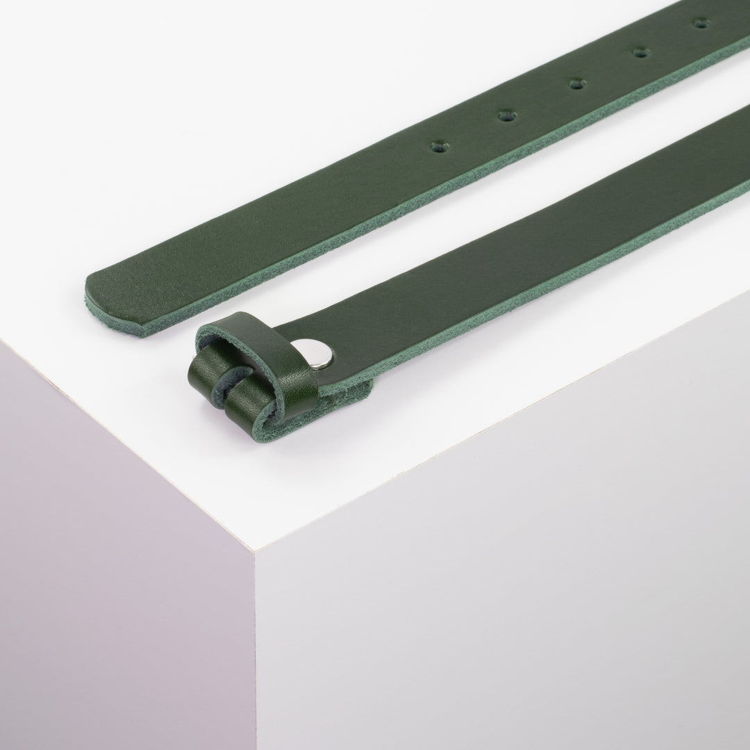 Ledergürtel 2.5cm gruen ohne Muster