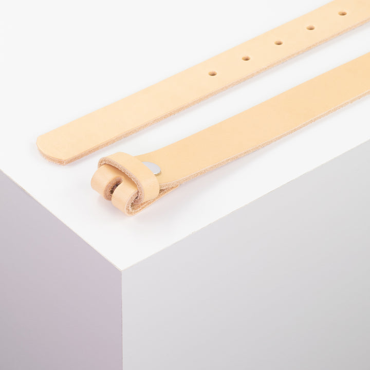 Ledergürtel 2.5cm natur ohne Muster