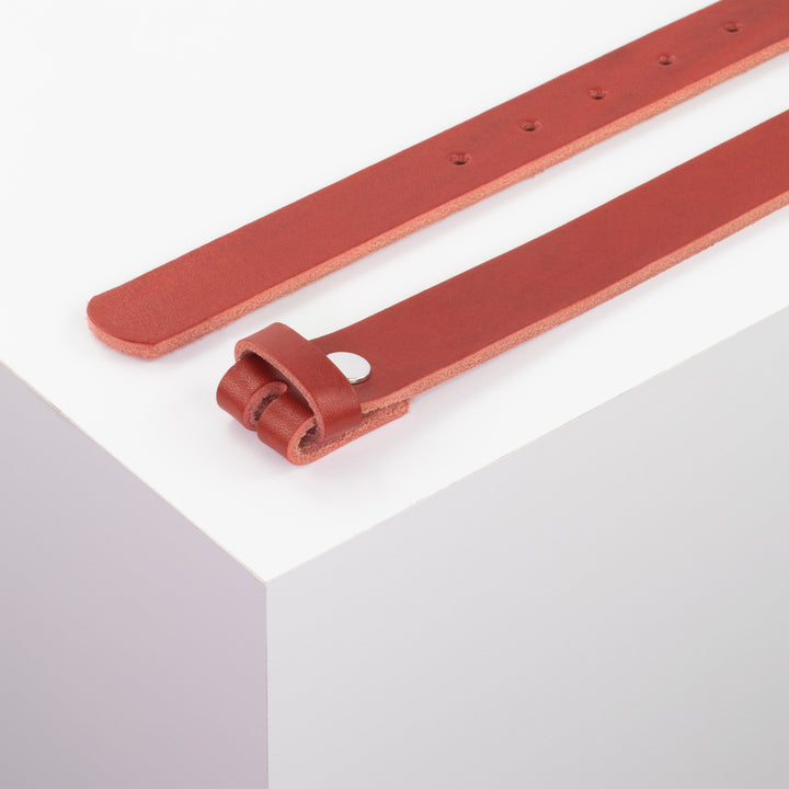 Ledergürtel 2.5cm rot ohne Muster
