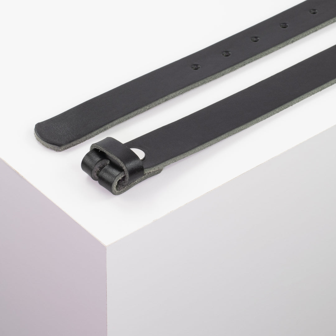 Ledergürtel 2.5cm schwarz ohne Muster