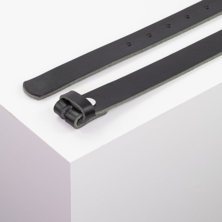 Ledergürtel 2.5cm schwarz ohne Muster