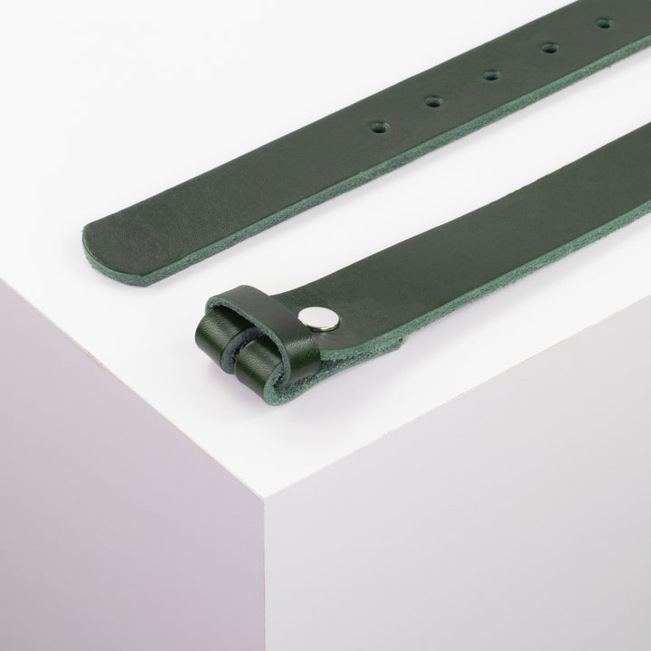 Ledergürtel 3cm gruen ohne Muster
