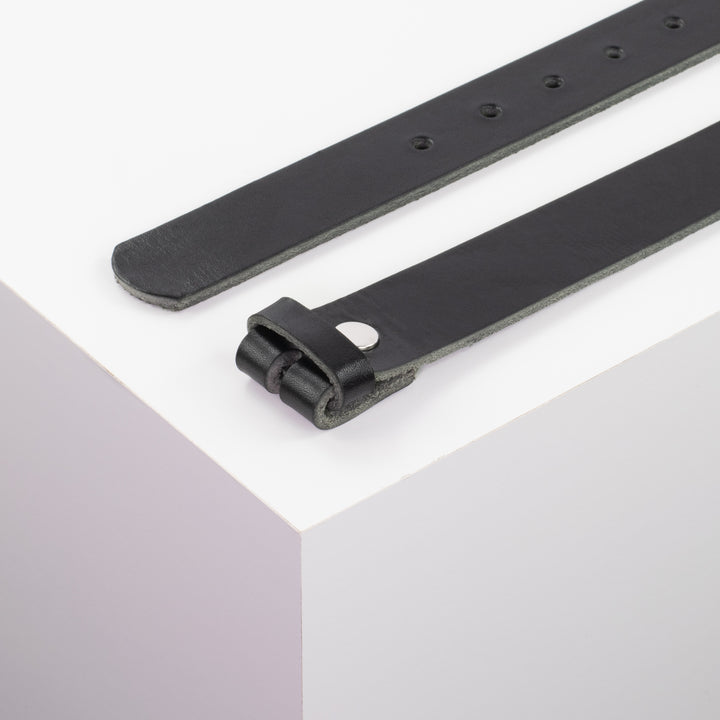 Ledergürtel 3cm schwarz ohne Muster
