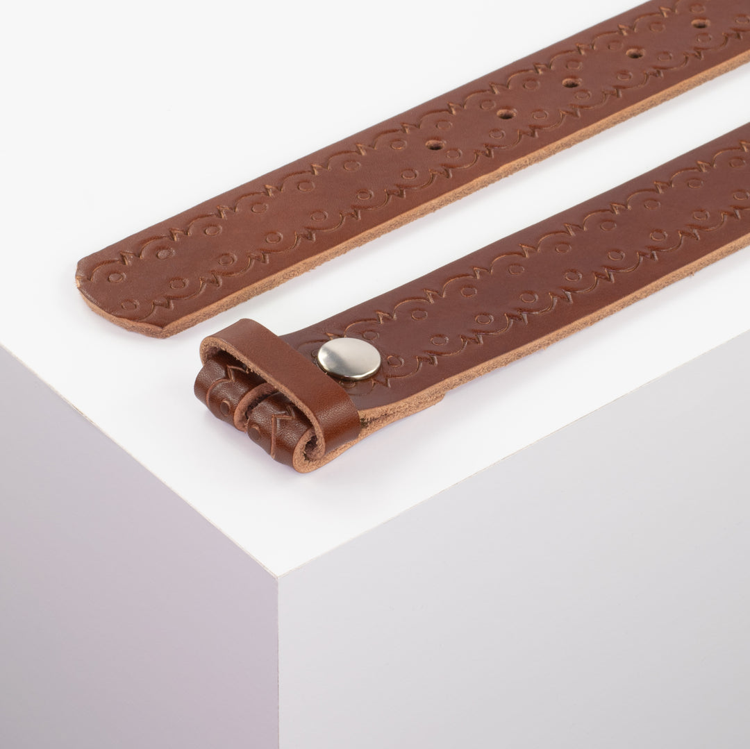 Ledergürtel 3.5cm cognac Lochwelle