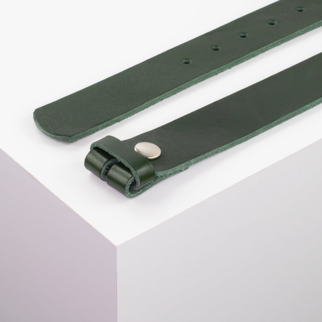 Ledergürtel 3.5cm gruen ohne Muster