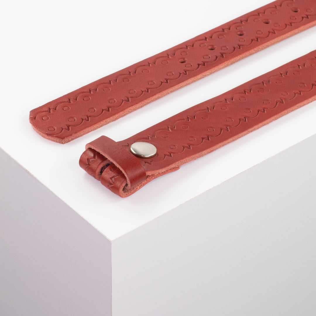 Ledergürtel 3.5cm rot Lochwelle