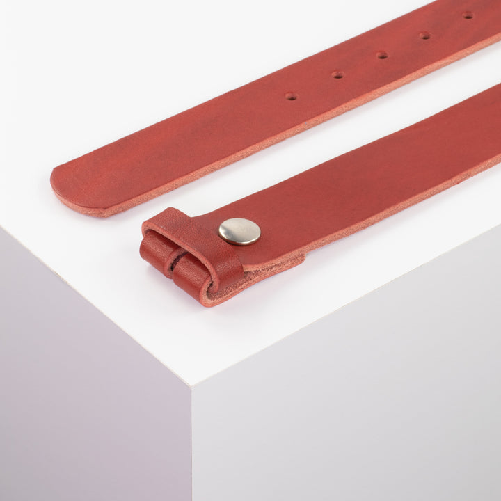 Ledergürtel 3.5cm rot ohne Muster