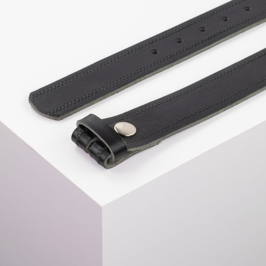 Ledergürtel 3.5cm schwarz Reisverschluss