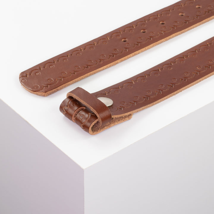 Ledergürtel 4cm cognac Lochwelle