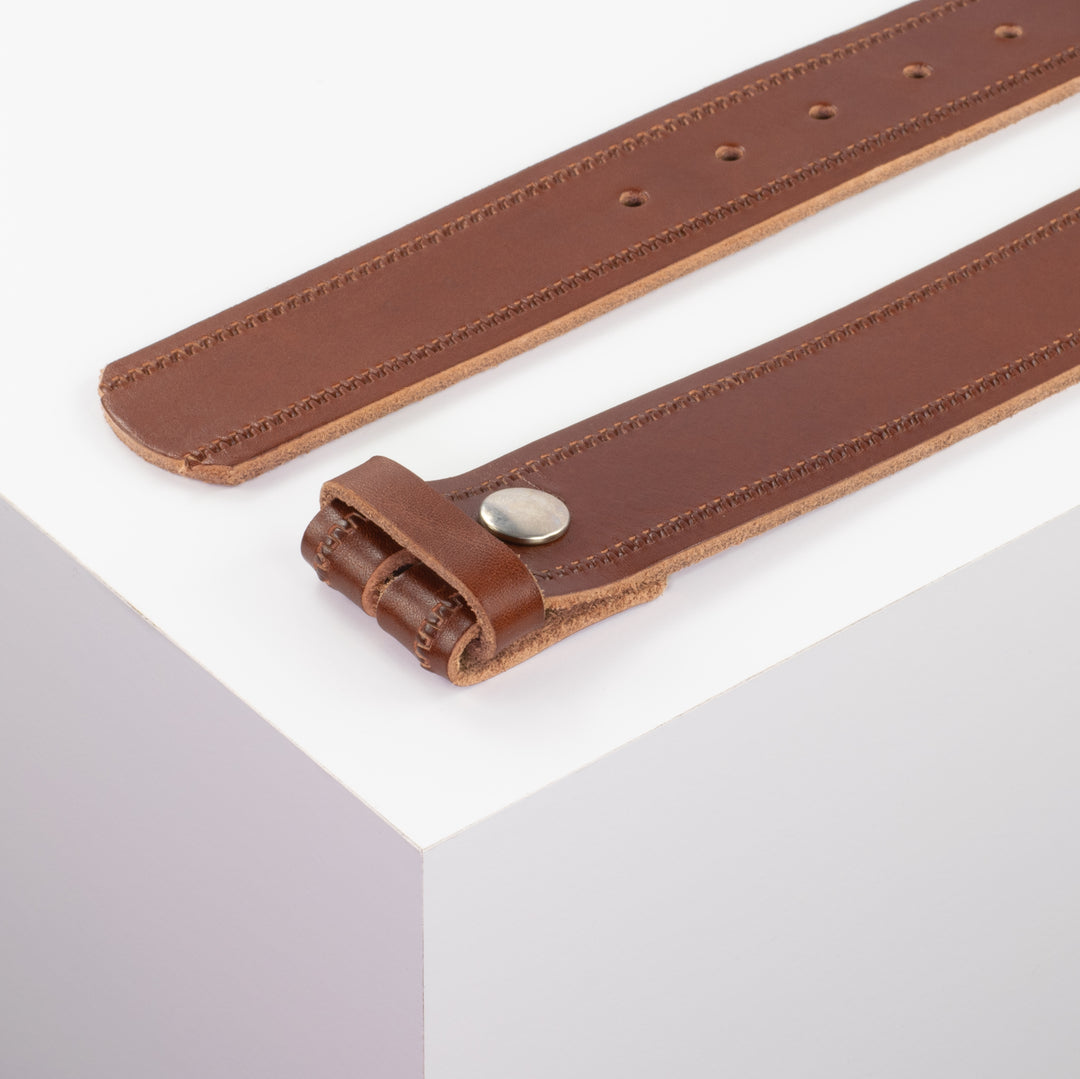Ledergürtel 4cm cognac Reisverschluss