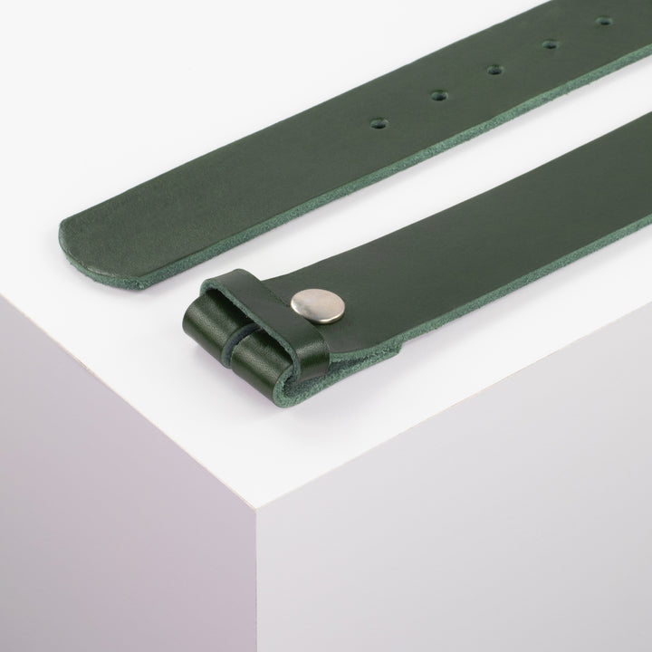 Ledergürtel 4cm gruen ohne Muster