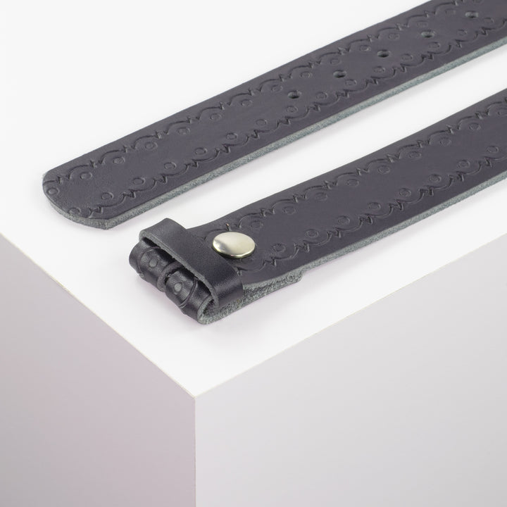 Ledergürtel 4cm blau Lochwelle