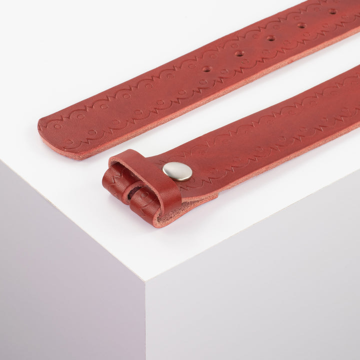 Ledergürtel 4cm rot Lochwelle