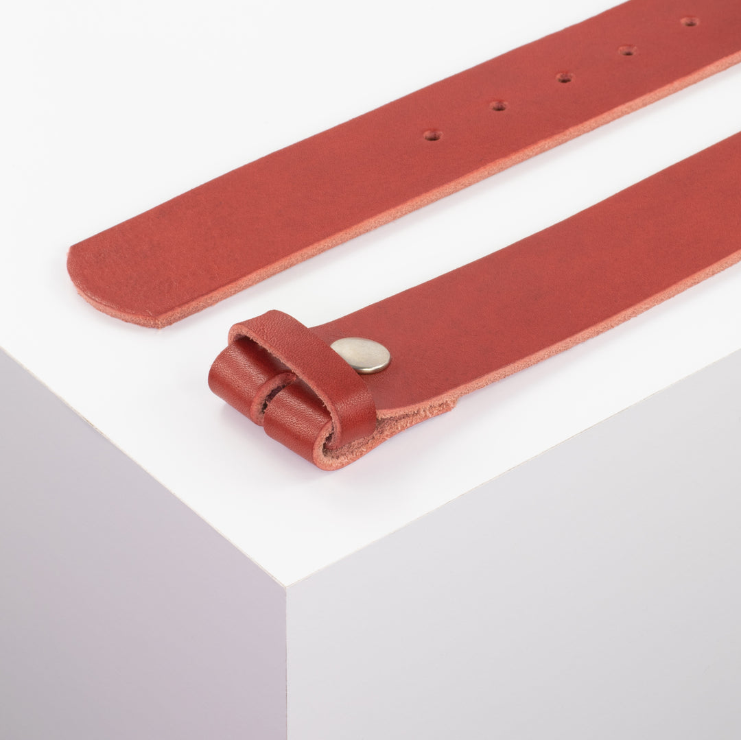 Ledergürtel 4cm rot ohne Muster