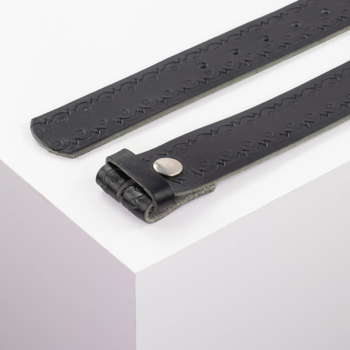Ledergürtel 4cm schwarz Lochwelle
