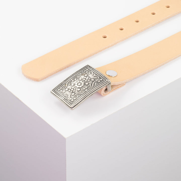 Ledergürtel 3cm mit Schnalle Kitzbühel silber natur ohne Muster