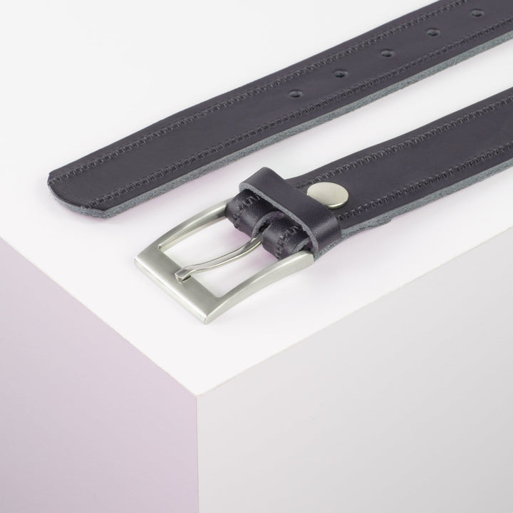 Ledergürtel 3,5cm mit Schnalle New York navi Reißverschluss