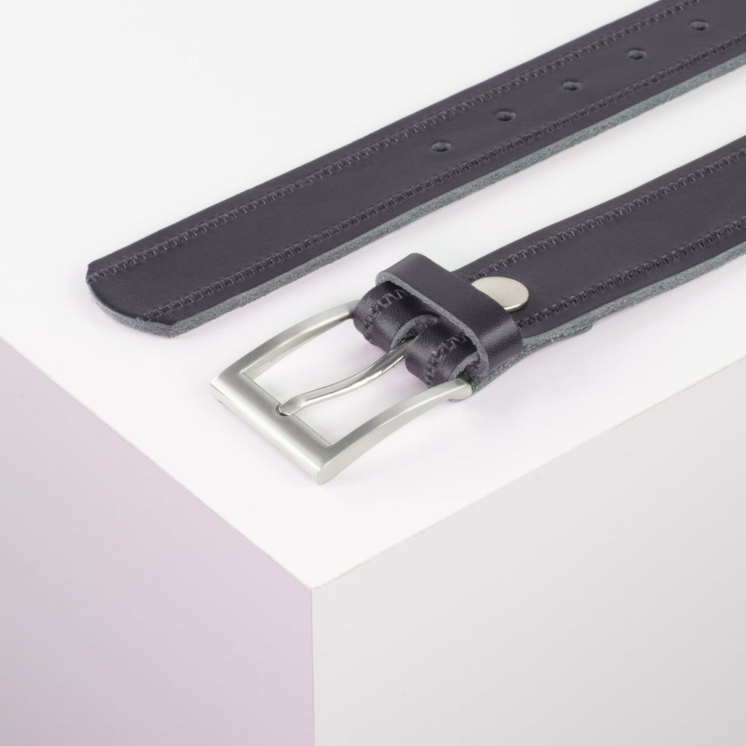 Ledergürtel 3,5cm mit Schnalle San Francisco navi Reißverschluss