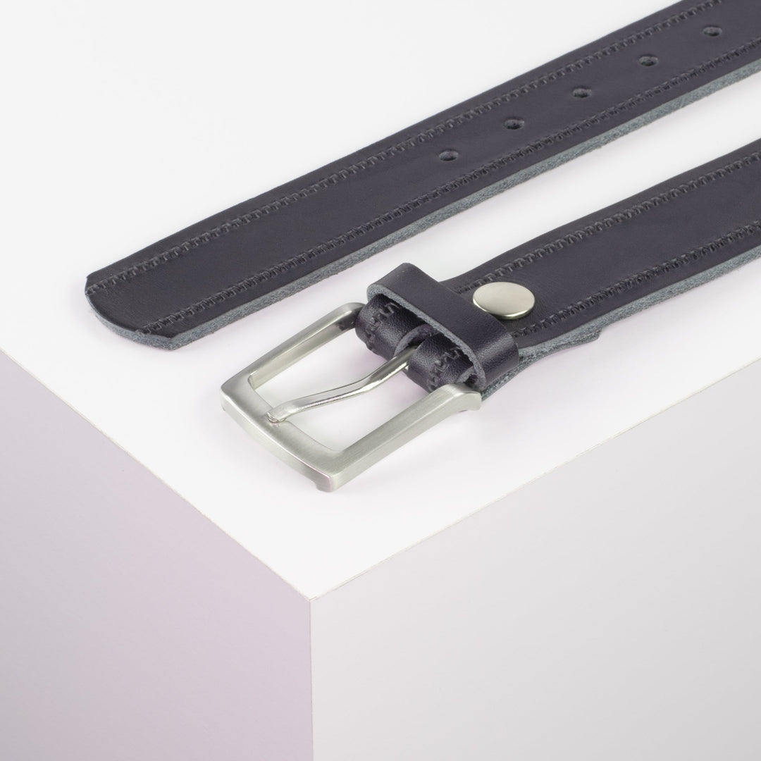Ledergürtel 3,5cm mit Schnalle Frankfurt navi Reißverschluss