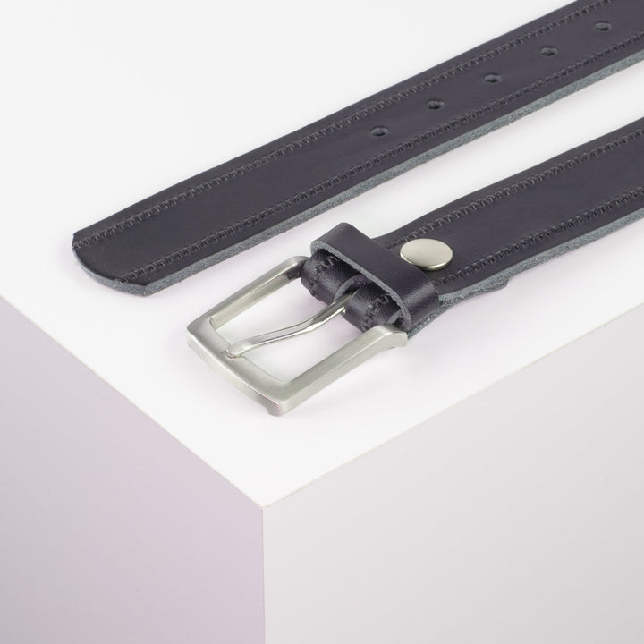 Ledergürtel 3,5cm mit Schnalle Frankfurt navi Reißverschluss