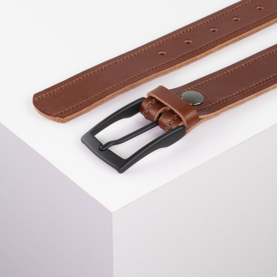 Ledergürtel 3,5cm mit Schnalle Cape Town cognac Reißverschluss