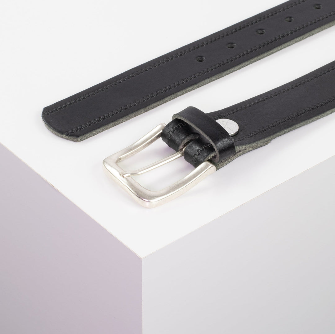 Ledergürtel 3,5cm mit Schnalle Kathmandu schwarz Reißverschluss