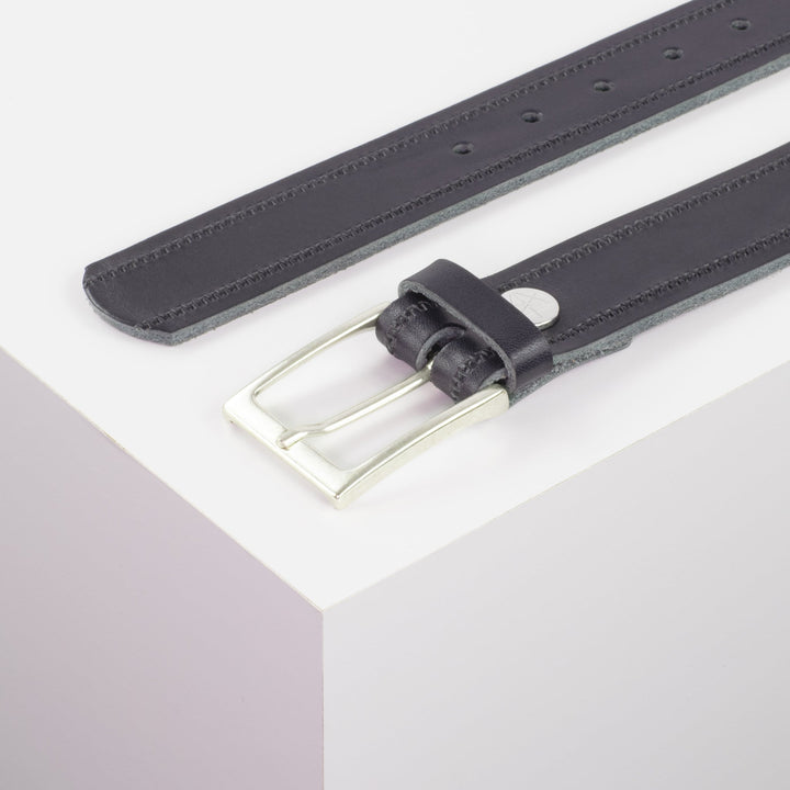 Ledergürtel 3,5cm mit Schnalle San Sebastian navi Reißverschluss