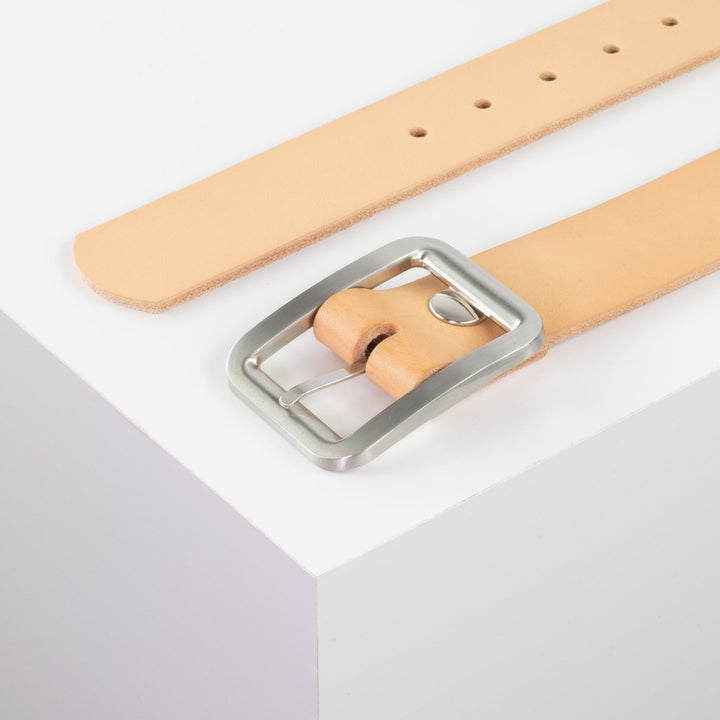 Ledergürtel 4cm mit Schnalle Munich natur ohne Muster