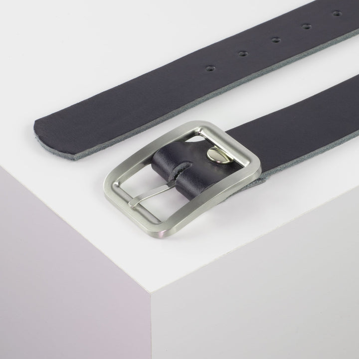 Ledergürtel 4cm mit Schnalle Munich navi ohne Muster