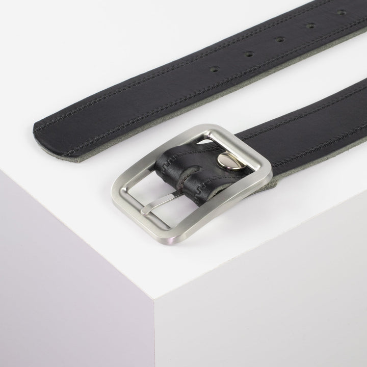 Ledergürtel 4cm mit Schnalle Munich schwarz Reißverschluss