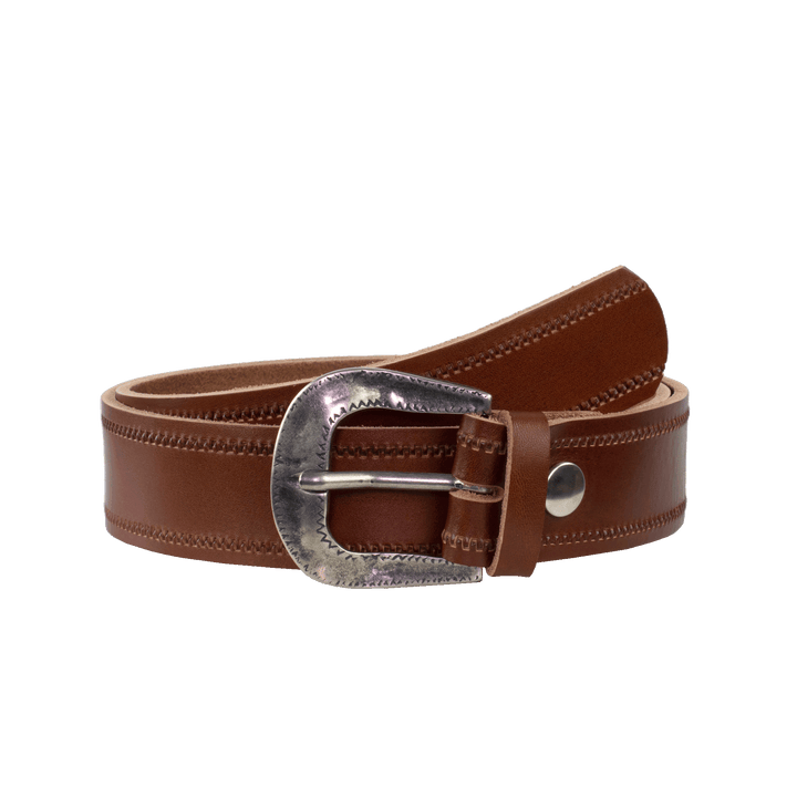Ledergürtel 4cm mit Schnalle Berlin cognac Reißverschluss