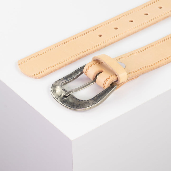 Ledergürtel 4cm mit Schnalle Berlin natur Reißverschluss
