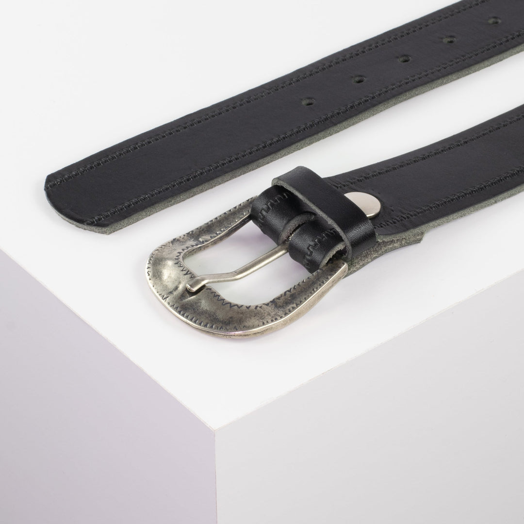 Ledergürtel 4cm mit Schnalle Berlin schwarz Reißverschluss