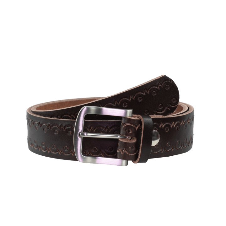 Ledergürtel 4cm mit Schnalle Tokyo dunkelbraun Lochwelle