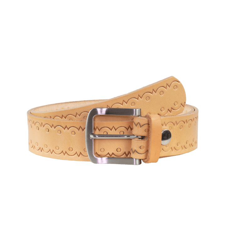 Ledergürtel 4cm mit Schnalle Tokyo natur Lochwelle