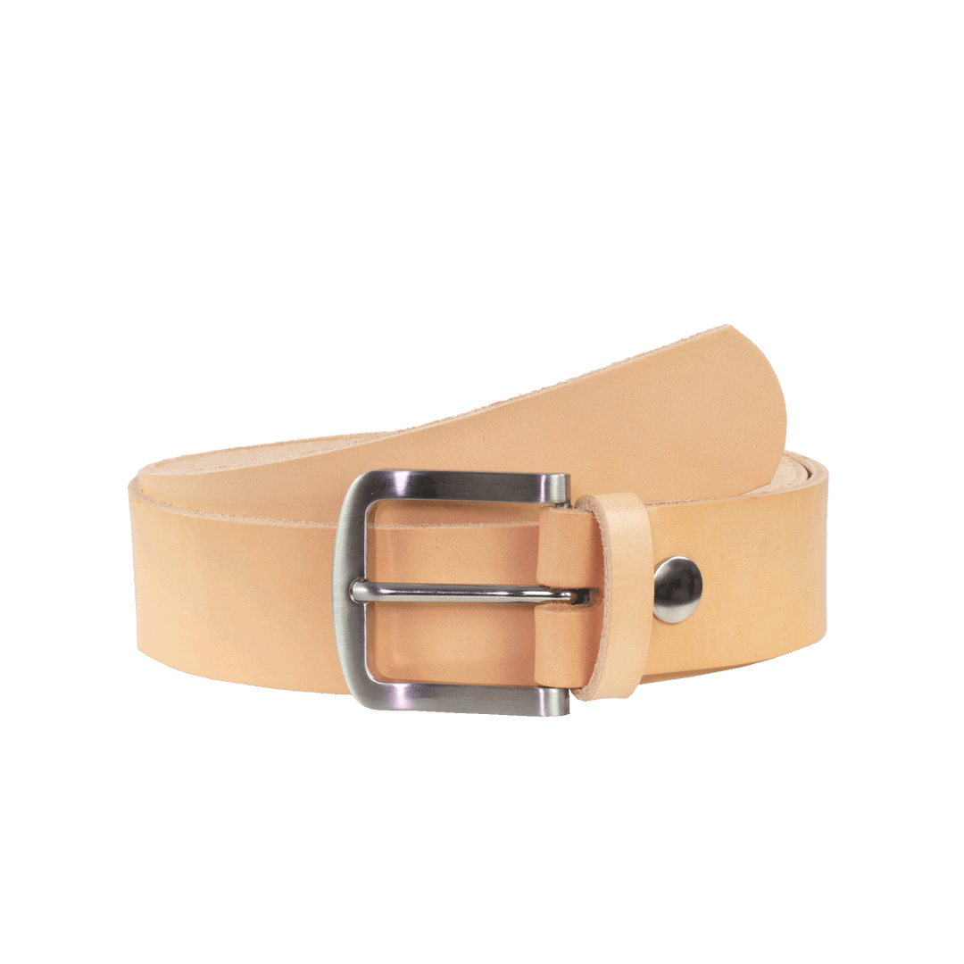 Ledergürtel 4cm mit Schnalle Tokyo natur ohne Muster