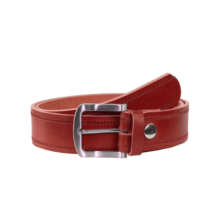 Ledergürtel 4cm mit Schnalle Tokyo rot Reißverschluss