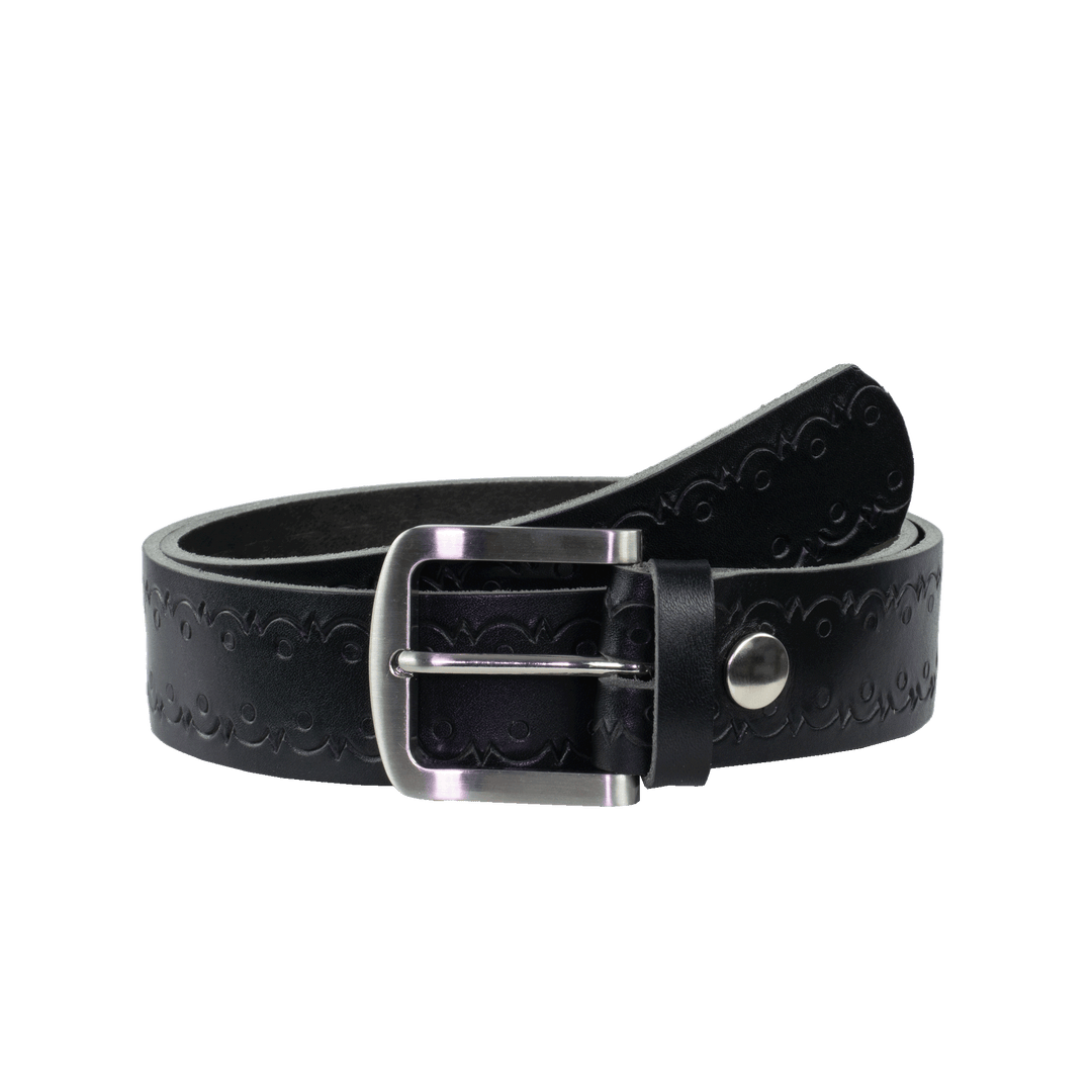 Ledergürtel 4cm mit Schnalle Tokyo schwarz Lochwelle