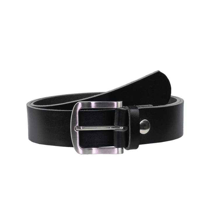Ledergürtel 4cm mit Schnalle Tokyo schwarz ohne Muster
