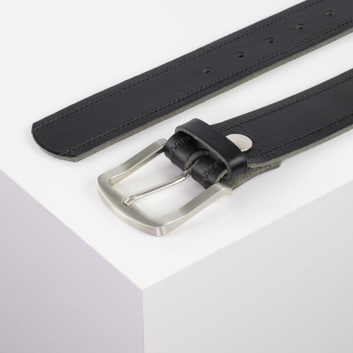 Ledergürtel 4cm mit Schnalle Tokyo schwarz Reißverschluss