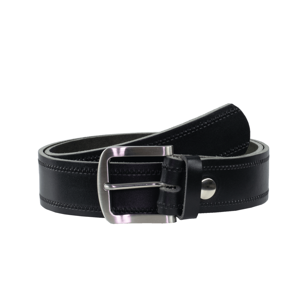 Ledergürtel 4cm mit Schnalle Tokyo schwarz Reißverschluss