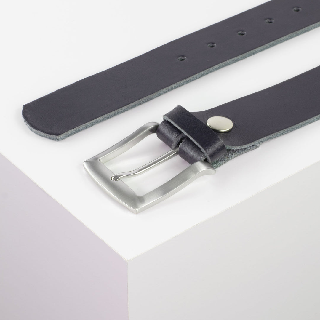 Ledergürtel 4cm mit Schnalle Bangkok navi ohne Muster