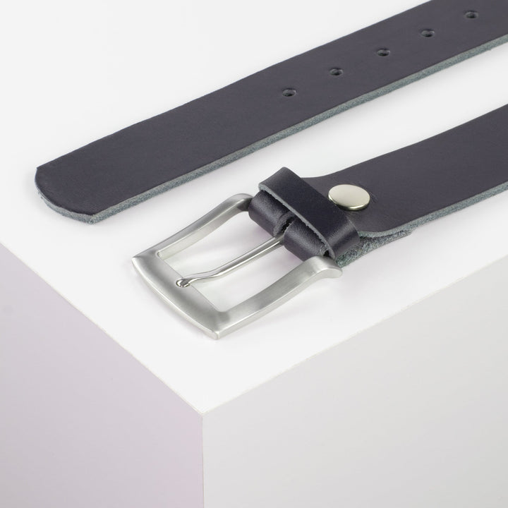 Ledergürtel 4cm mit Schnalle Bangkok navi ohne Muster