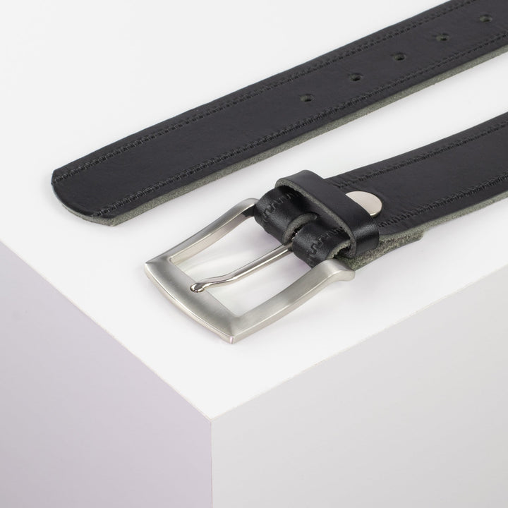 Ledergürtel 4cm mit Schnalle Bangkok schwarz Reißverschluss